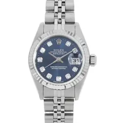 ROLEX DATEJUST 10P DIAMOND 79174G BLUE K NUMBER SECOND HAND WOMEN