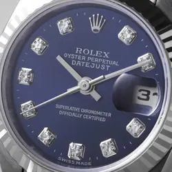 ROLEX Datejust 10P Diamond 79174G Blue K Number second hand Women