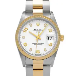 ROLEX OYSTER PERPETUAL DATE 15223 WHITE WATCH 674176