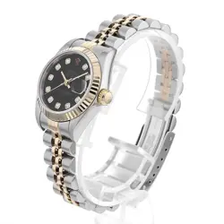 ROLEX DATEJUST 10P DIAMOND 79173G BLACK K 708740