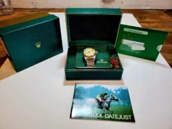 ROLEX DATEJUST GOLD AND STAINLESS JUBILEE BRACELET WITH GOLD BEZEL