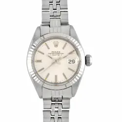 ROLEX 6917 DATEJUST 7 DIGITS 40 SERIES (AROUND 1974) WATCH SILVER DIAL FLUTED BE