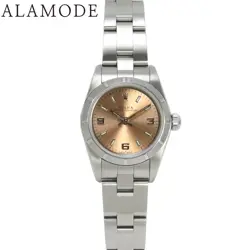 ROLEX 76030 OYSTER PERPETUAL SS SS F (2003 2004) AUTOMATIC WATCH PINK SILVER WOM