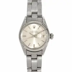 ROLEX 6917 DATEJUST 7 DIGITS 31 SERIES WATCH SILVER DIAL SS WG WOMEN USED