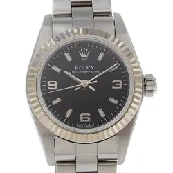 ROLEX OYSTER PERPETUAL CAL.2230 76094 WG SS AUTOMATIC WOMEN BLACK DIAL WATCH