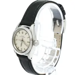 ROLEX OYSTER PERPETUAL 6618 STAINLESS STEEL LEATHER AUTOMATIC LADIES WRISTWATCH