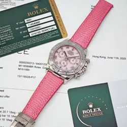 Rolex Cosmograph Daytona 116589BR 18K White Gold Baguette Diamond Bezel Watch