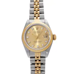ROLEX DATEJUST 10P DIAMOND 69173G L SERIES (MANUFACTURED AROUND 1990) CHAMPA...