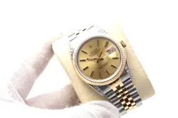 ROLEX DATEJUST 36MM DIAMONDS 16013 CHAMPAGNE FLUTED BEZEL JUBILEE MEN'S WATCH
