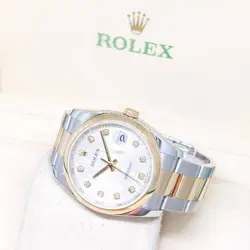 ROLEX 36MM 18K HALF YELLOW GOLD SILVER JUBILEE BIG DIAMONDS DATEJUST REF: 116203