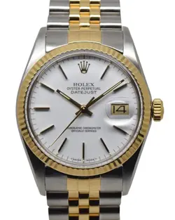 ROLEX MENS DATEJUST 16013 YELLOW GOLD STEEL 36 MM 12 MONTH WARRANTY