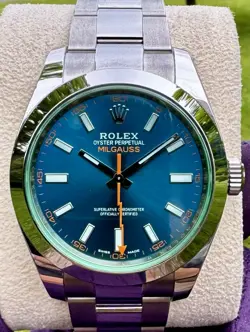 ROLEX MILGAUSS 40MM STAINLESS STEEL BLUE DIAL OYSTER 116400GV BOX & PAPERS 2022