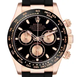 ROLEX DAYTONA ROSE GOLD OYSTERFLEX BLACK DIAL MENS WATCH 116515