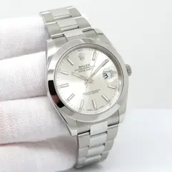 ROLEX 126300 DATEJUST 41 WITH SILVER STICK DIAL ON OYSTER