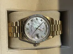 ROLEX DAY-DATE 36PRESIDENT CHAMPAGNE DIAMOND DOUBLE QUICK GOLD WATCH