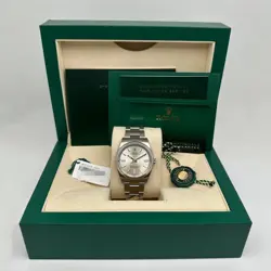 ROLEX OYSTER PERPETUAL 126000 STEEL 36MM SILVER DIAL DOMINOS EDITION WATCH