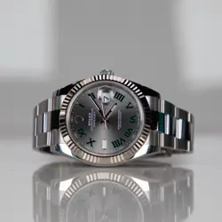 ROLEX DATEJUST 41 WIMBLEDON SLATE DIAL OYSTERSTEEL AND WHITE GOLD OYSTER 126334