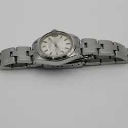 Rolex Oyster Perpetual Date 26mm Steel Silver Sticks Dial Ladies Watch 6916
