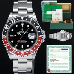 1999 MINT PAPERS ROLEX GMT-MASTER 2 COKE SWISS ONLY RED STEEL 16710 WATCH BOX