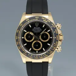 2023 MINT ROLEX OYSTERFLEX DAYTONA 126518LN YELLOW GOLD BLACK DIAL CERAMIC WATCH