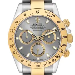 ROLEX DAYTONA STEEL YELLOW GOLD SILVER DIAL AUTOMATIC MENS WATCH 116523