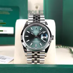 NEW 2025 COMPLETE SET GREEN FLUTED JUBILEE ROLEX DATEJUST 36 126234