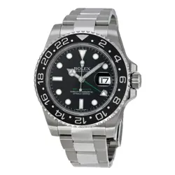 ROLEX GMT MASTER II BLACK INDEX DIAL OYSTER BRACELET STEEL MEN'S WATCH 116710LN
