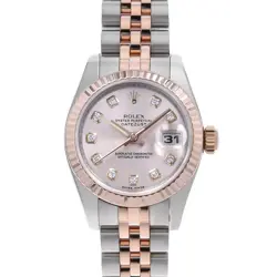 ROLEX DATEJUST 10P DIAMOND 179171G PINK Z NUMBER SECOND HAND WOMEN
