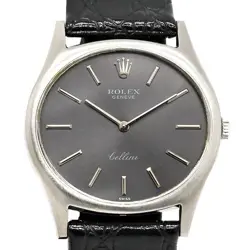 ROLEX CELLINI 3806 37# SERIES 1973 K18WG/LEATHER NON-ORIGINAL STRAP #089