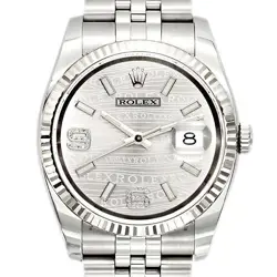 ROLEX DATEJUST 116234 69 DIAMONDS SILVER WAVE RANDOM WG AUTOMATIC #007