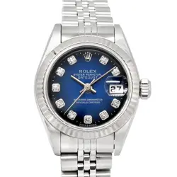 ROLEX DATEJUST 69174G 10P DIAMOND BLUE GRADIENT DIAL U# WG AUTOMATIC 26MM #040