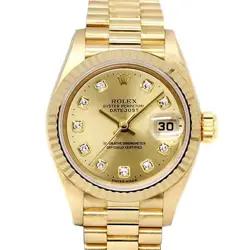 ROLEX DATEJUST 69178G 10P DIAMOND W# K18YG AUTOMATIC 26MM 73.4G #005