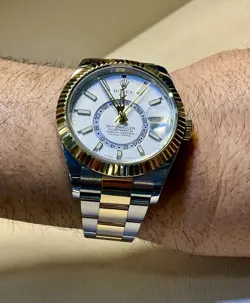 Rolex Sky Dweller 42MM 18K Yellow Gold /SS Oyster White Dial Men’s Watch