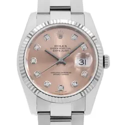 ROLEX DATEJUST 10P DIAMOND 116234G PINK 5 ROW JUBILEE BRACELET D NUMBER SECO...