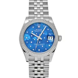 ROLEX Datejust 31 278274 Azzurro Blue Floral Motif/diamond WATCH 675966