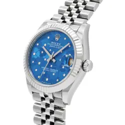 ROLEX Datejust 31 278274 Azzurro Blue Floral Motif/diamond WATCH 675966