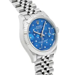 ROLEX Datejust 31 278274 Azzurro Blue Floral Motif/diamond WATCH 675966