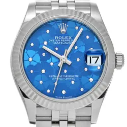 ROLEX Datejust 31 278274 Azzurro Blue Floral Motif/diamond WATCH 675966