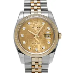 ROLEX DATEJUST 116233G CHAMPAGNE COMPUTER/DIAMOND WATCH 675226