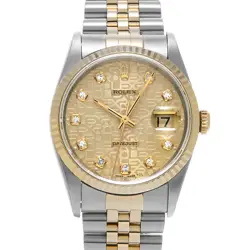 ROLEX DATEJUST 16233G CHAMPAGNE COMPUTER/DIAMOND WATCH 671630