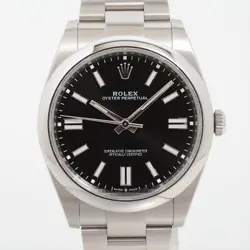 ROLEX OYSTER PERPETUAL 124300 SS AT BLACK DIAL 2 EXTRA LINKS