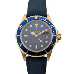 ROLEX 16618 SUBMARINER DATE 18K BLUESY 40MM 2007 Z SERIAL BOX & PAPERS