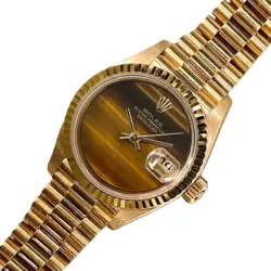 ROLEX DATEJUST TIGER EYE 69178 K18YG LADIES #OKW022