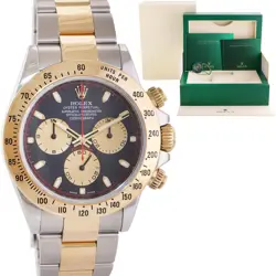 MINT ROLEX DAYTONA 116523 BLACK PAUL NEWMAN STEEL YELLOW GOLD TWO TONE WATCH BOX