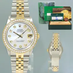 2022 RSC Papers Ladies Rolex 68273 Two Tone 18k Gold Steel 31mm Pearl Diamond