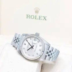 ROLEX 31MM SILVER BIG DIAMONDS DIAL DATEJUST REF: 68274 (S SERIES)