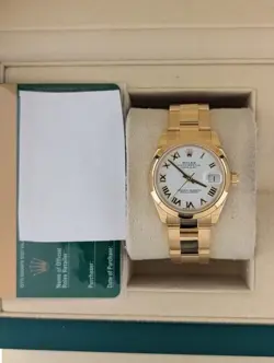 2019 Rolex Datejust 278248 White Roman Dial 18kt YG Oyster W Papers 31mm