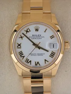 2019 Rolex Datejust 278248 White Roman Dial 18kt YG Oyster W Papers 31mm