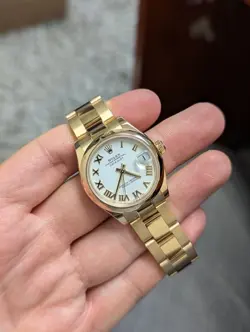 2019 Rolex Datejust 278248 White Roman Dial 18kt YG Oyster W Papers 31mm