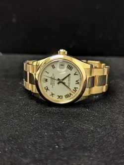 2019 Rolex Datejust 278248 White Roman Dial 18kt YG Oyster W Papers 31mm